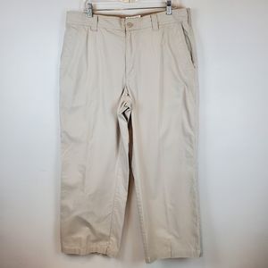 Columbia Utility Hiking Pants 36x28 Mens Ivory Cream 100% Cotton Heavy duty
